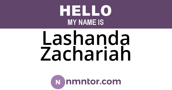 Lashanda Zachariah