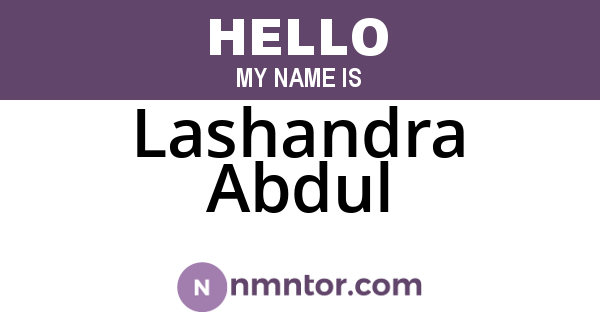 Lashandra Abdul