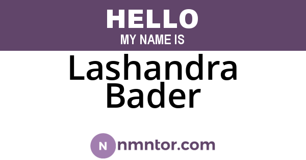 Lashandra Bader