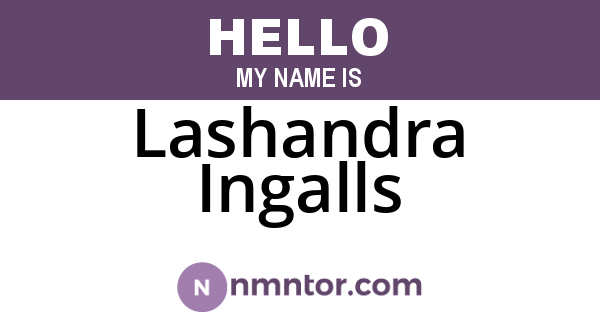 Lashandra Ingalls