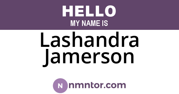 Lashandra Jamerson