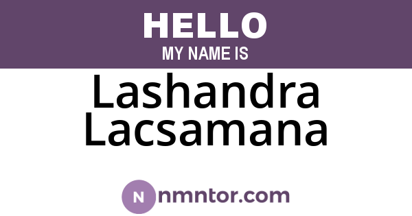 Lashandra Lacsamana