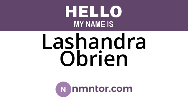 Lashandra Obrien