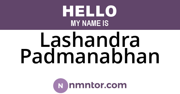 Lashandra Padmanabhan