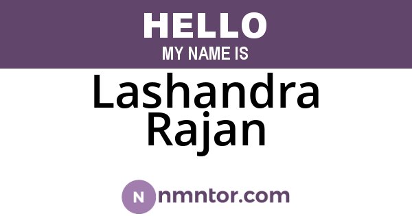 Lashandra Rajan