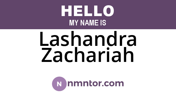 Lashandra Zachariah