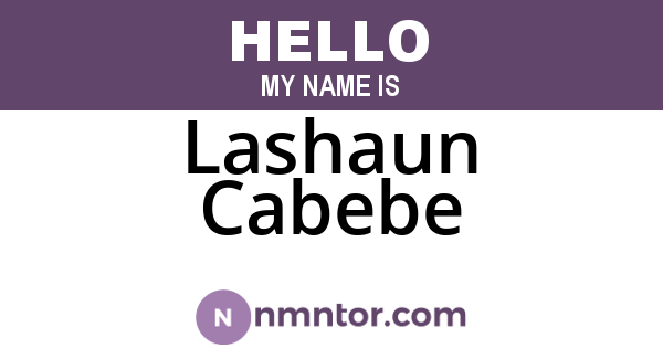 Lashaun Cabebe