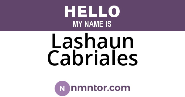 Lashaun Cabriales