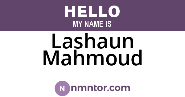 Lashaun Mahmoud