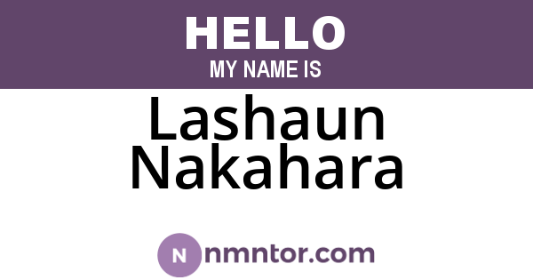 Lashaun Nakahara