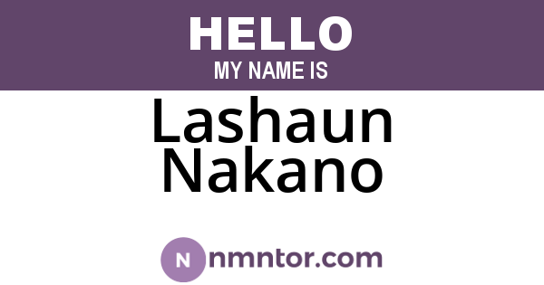 Lashaun Nakano