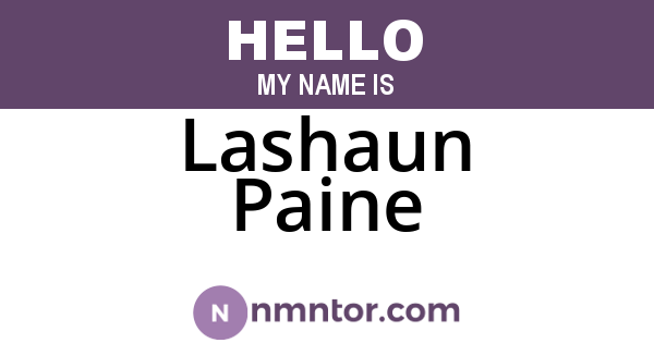 Lashaun Paine