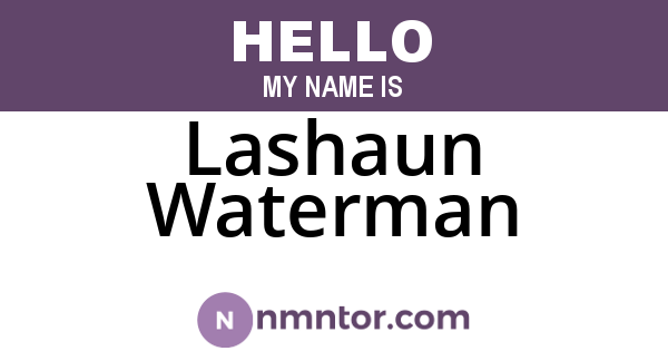 Lashaun Waterman