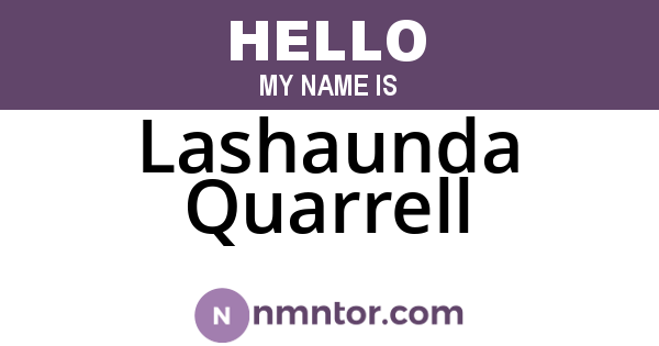 Lashaunda Quarrell