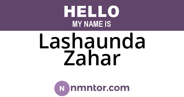 Lashaunda Zahar