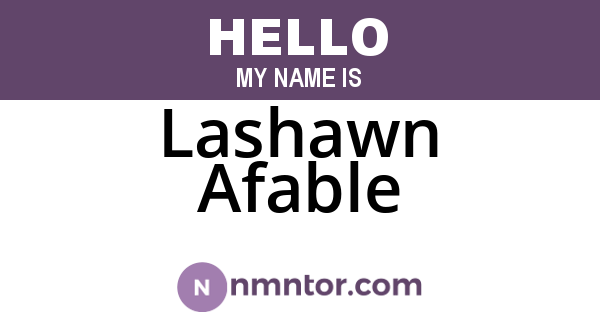 Lashawn Afable