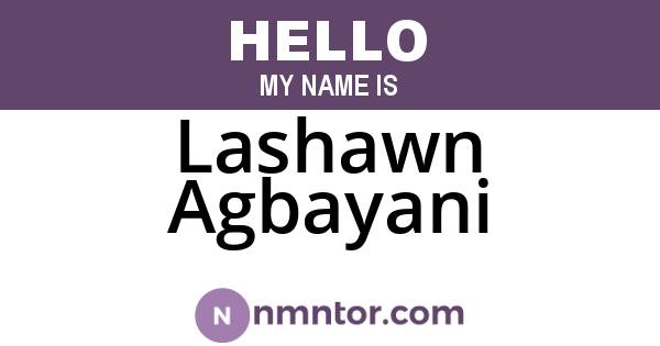 Lashawn Agbayani