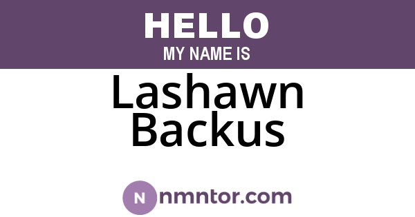 Lashawn Backus