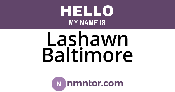 Lashawn Baltimore