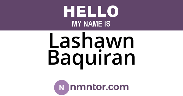 Lashawn Baquiran