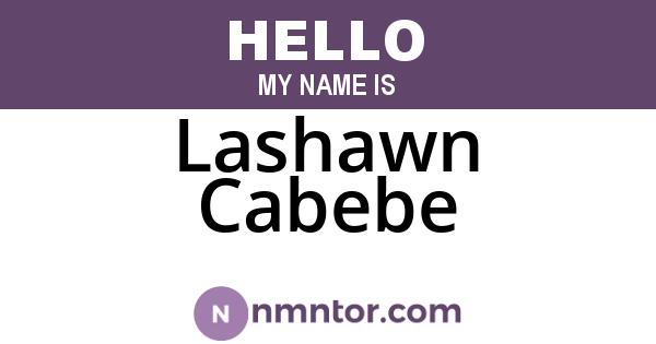 Lashawn Cabebe
