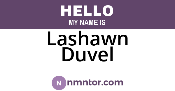 Lashawn Duvel