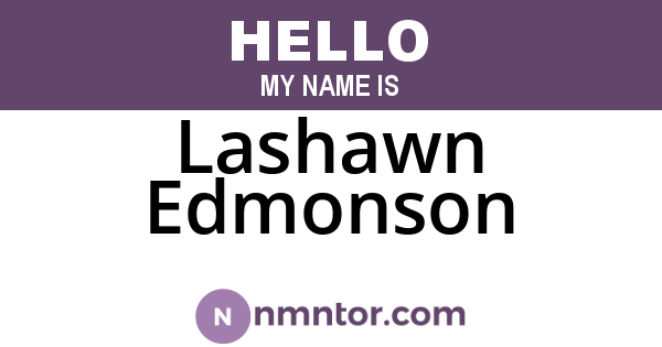 Lashawn Edmonson