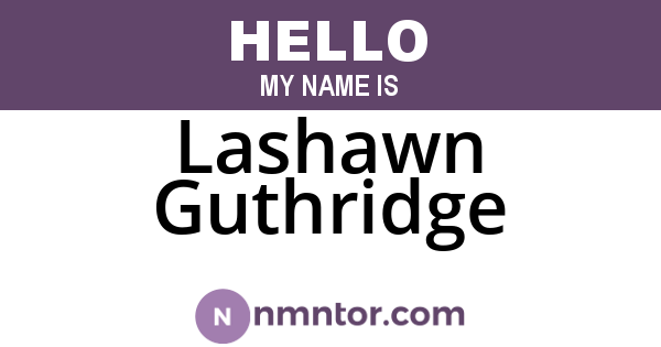 Lashawn Guthridge
