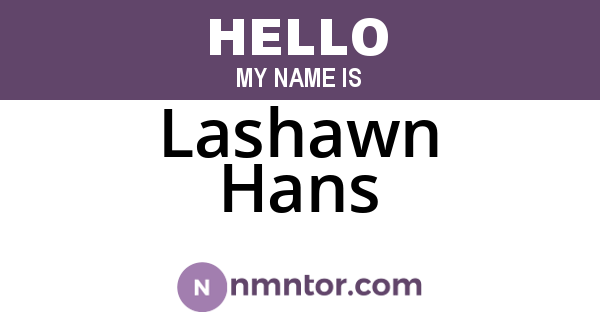 Lashawn Hans