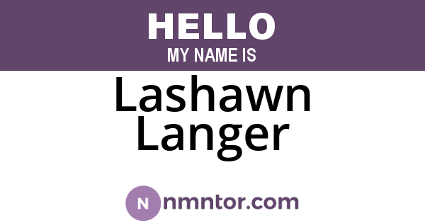 Lashawn Langer