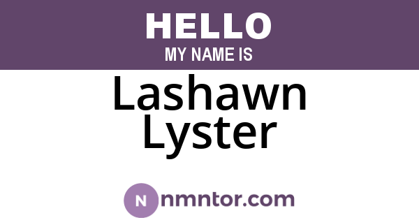 Lashawn Lyster