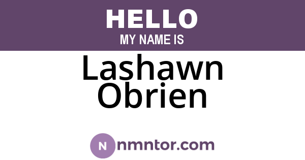 Lashawn Obrien