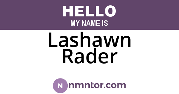 Lashawn Rader