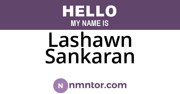 Lashawn Sankaran