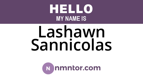 Lashawn Sannicolas