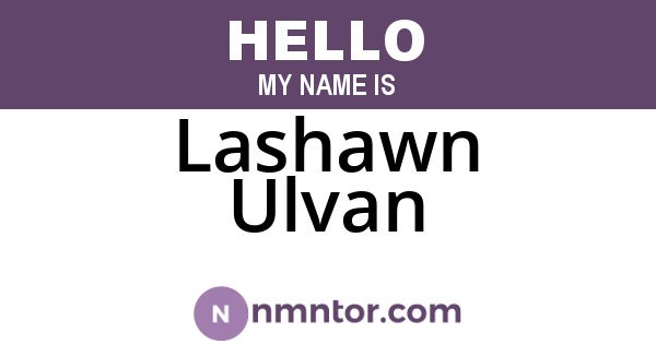 Lashawn Ulvan
