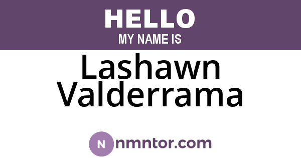 Lashawn Valderrama