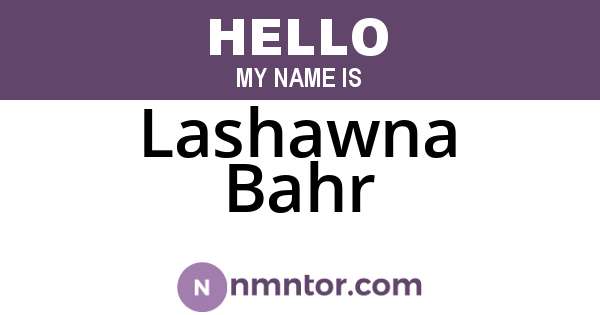Lashawna Bahr