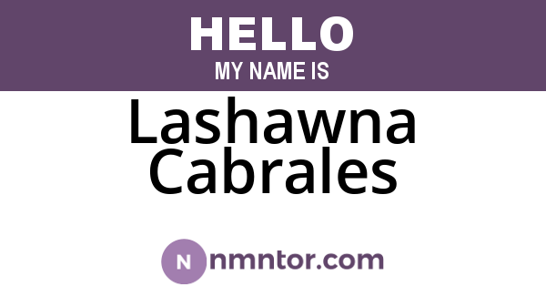 Lashawna Cabrales