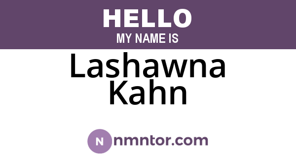 Lashawna Kahn