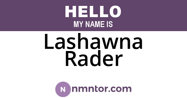 Lashawna Rader