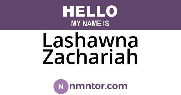 Lashawna Zachariah