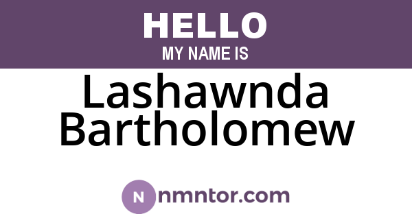 Lashawnda Bartholomew