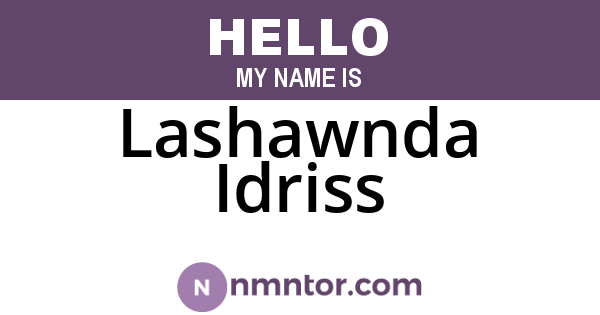 Lashawnda Idriss