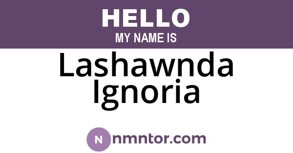 Lashawnda Ignoria