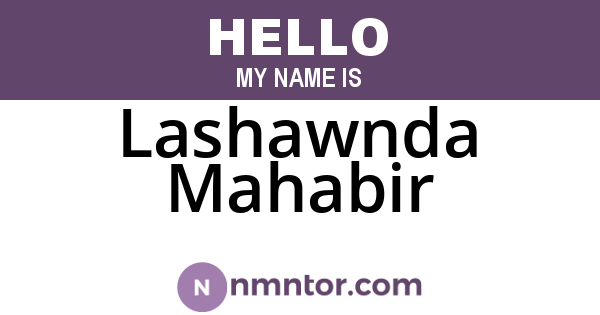 Lashawnda Mahabir