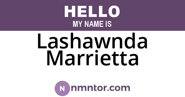Lashawnda Marrietta