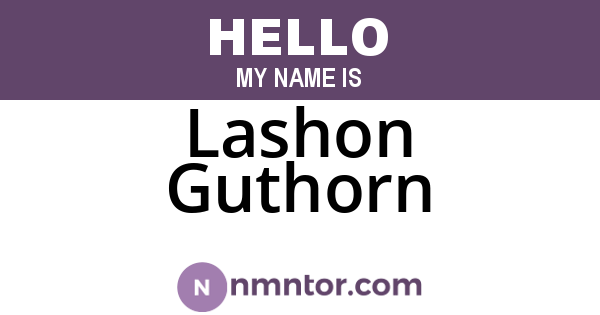 Lashon Guthorn