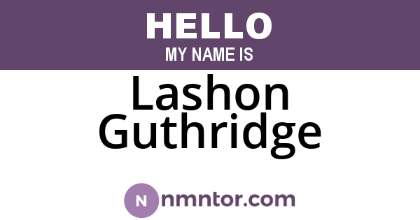 Lashon Guthridge