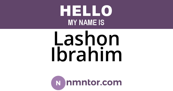 Lashon Ibrahim